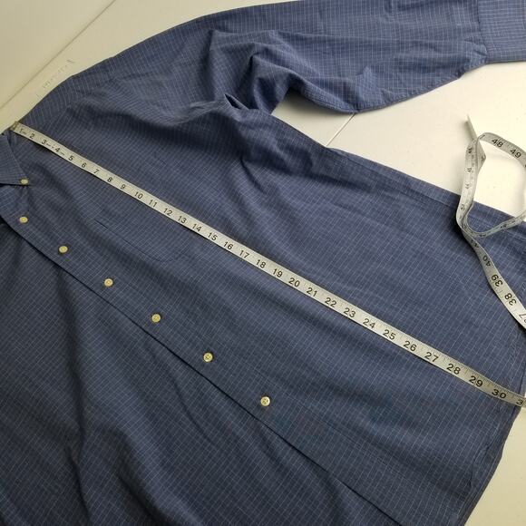 Tommy Hilfiger Vintage Hong Kong  Blue White Button Down Excellent! Size 16 - Picture 6 of 8